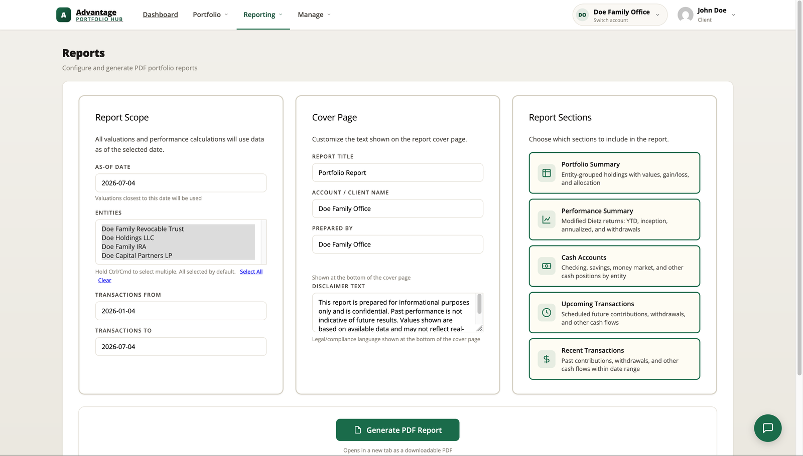 Reports library